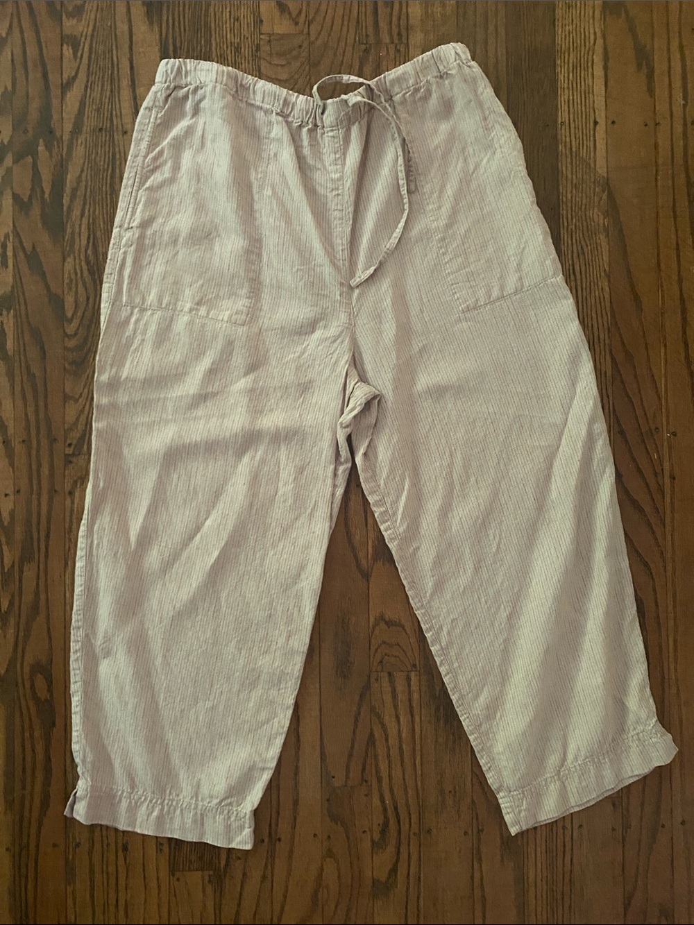 Christopher & Banks Pale Pink 100% Linen Drawstring Pants